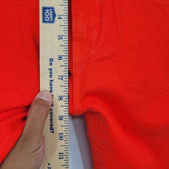 Current/Elliott Kick Flare-Leg Crop Jeans Mid-Rise Raw Hem Fiery Red 27 Womens - Picture 15 of 16
